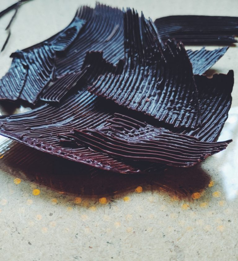 Abstract chocolate sculpture horizontal view