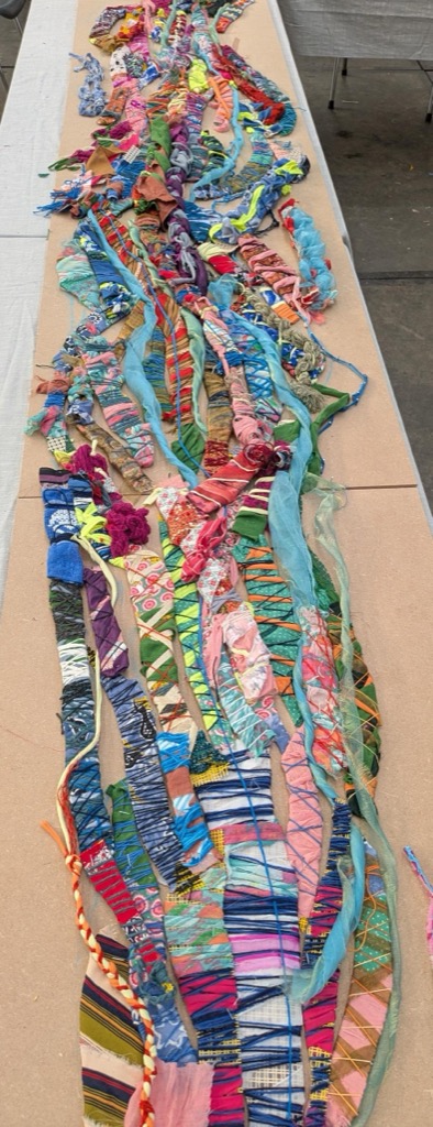 The river textile installation detail 1